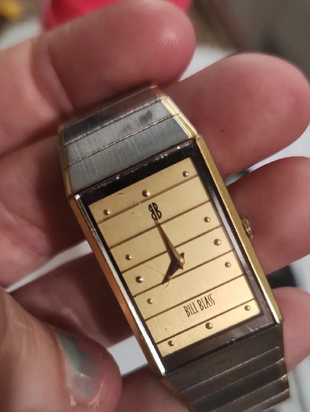bill blass Tank‎ Dress Watch with Two-Tone Bracelet
